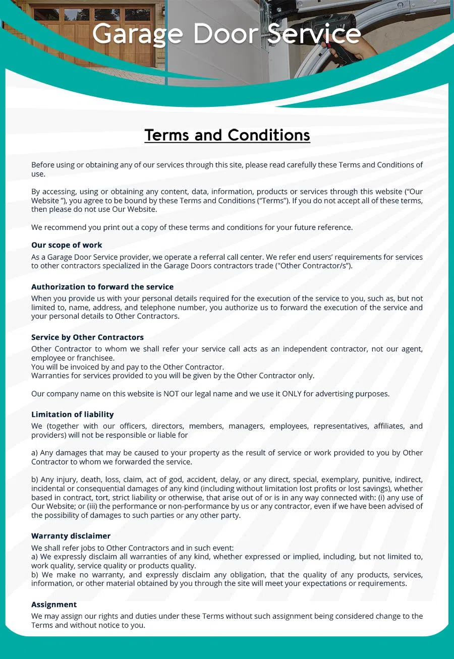 Garage Door Mobile Service Repair Herndon, VA 571-358-8122